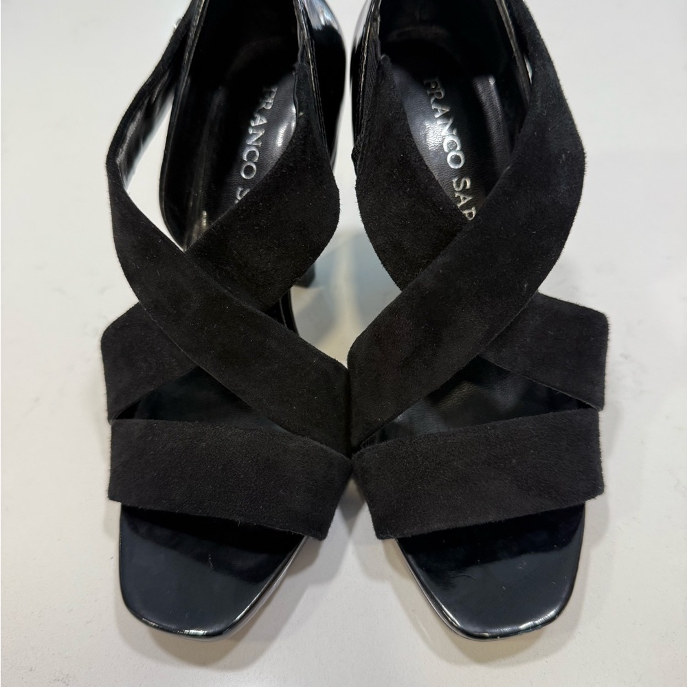 Franco Sarto Black Crisscross Heels